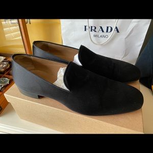 Christian Louboutin Black Satin slip on